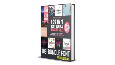 Buy Sell 109 Professional Font Graphic Bundle Cheap Price Complete Series